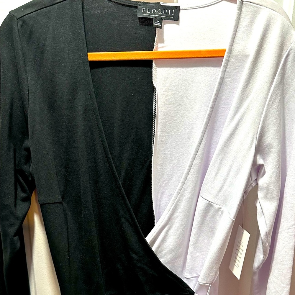 Eloquii BNWT color block knit wrap top size 14